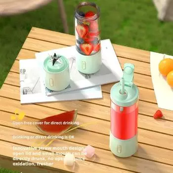 Портативный блендер с чашкой для сока емкостью 500 мл, 12 лезвиями, USB-аккумулятор, светодиодный дисплей, аккумулятор, блендер индивидуального размера для коктейлей и смузи 12 зелёный