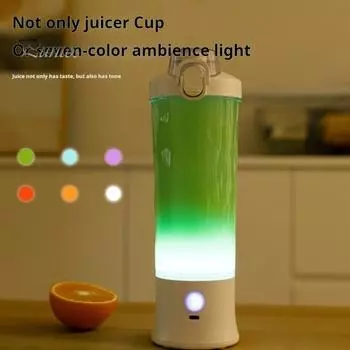 Портативный блендер-соковыжималка с лезвием из пищевой стали, высокоскоростной перезаряжаемый мощный мини-блендер, компактная соковыжималка чёрный