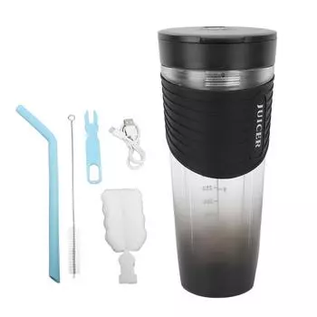 Портативный блендер водонепроницаемый USB перезаряжаемый электрический миксер для фруктов шейкер блендер для дома и улицы L чёрный