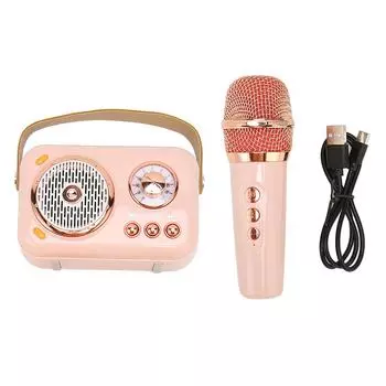 Портативный Bluetooth-динамик и комплект микрофона Ретро Bluetooth-динамик с портативным микрофоном для караоке для