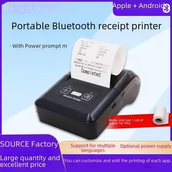 Портативный Bluetooth-термопринтер Dongwei 58D для Android, Apple и мобильных устройств — 58 мм, английский язык. European standard power supply