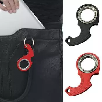 Портативный брелок Fidget Spinner, сверхмощный металлический карманный размер для снятия стресса, брелок для ключей для детей и взрослых, указательный палец для упражнений, вращающаяся игрушка в подарок чёрный