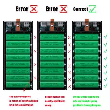 Портативный чехол для аккумулятора 18650 Power Bank с цифровым дисплеем для 40x18650 зарядное устройство внешний чехол для мобильной зарядки A чёрный