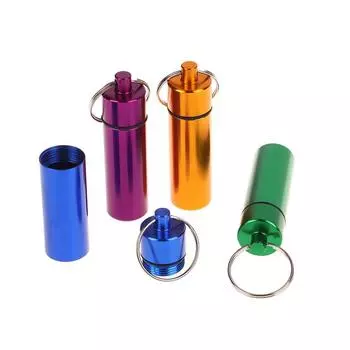 Портативный чехол для таблеток из алюминиевого сплава, водонепроницаемый брелок, подвесной контейнер для капсул, флакон, органайзер для экстренной медицины зелёный