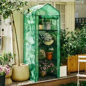 Портативный чехол для теплицы из ПВХ, складной антивозрастной чехол для теплицы без запаха для небольшого цветочного домика, детской комнаты зелёный