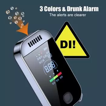 Портативный цифровой алкотестер профессиональный алкотестер с ЖК-дисплеем USB перезаряжаемый электронный алкотестер чёрный