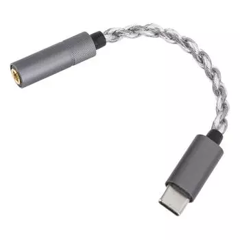 Портативный цифровой декодирующий кабель звука Тип C - 3,5 мм Адаптер для усилителя наушников Кабель 120 мм