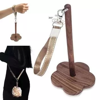 Портативный деревянный держатель пряжи на запястье со шнурком для вязания крючком, держатель клубков пряжи, органайзер для прялки, диспенсер для вязания