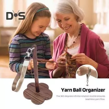 Портативный деревянный держатель пряжи на запястье со шнурком для вязания крючком, держатель для клубков пряжи, органайзер для прялки, диспенсер для вязания крючком, аксессуары кофейный