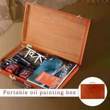 Портативный деревянный ящик для хранения ювелирных изделий, держатель для рисования, футляр для художественных принадлежностей, шкатулка для поделок, настольный ящик для хранения для художника
