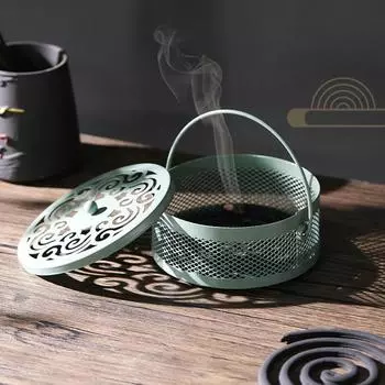 Портативный держатель для благовоний, ретро-горелка для благовоний, прочный держатель для спирали от комаров, для использования на открытом воздухе чёрный