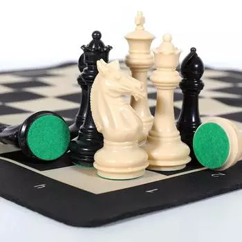 Портативный детский шахматный набор для взрослых, большие утяжеленные шахматные фигуры тамплиеров с двойной королевой и шахматной доской белый