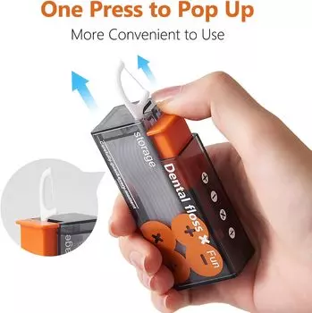 Портативный диспенсер для нити включает в себя 10 шт., автоматический выдвижной органайзер для нити для ухода за полостью рта, одноразовые палочки для нити