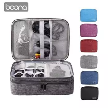 Портативный дорожный электронный органайзер, сумка для хранения, сумка для переноски, чехол для смартфона, наушников, кабель для передачи данных, зарядное устройство, жесткий диск, флэш-память небесно-голубой
