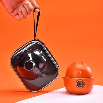 Портативный дорожный чайный набор Express Cup 1 чайник 2 чашки Портативный чайник Чайная чашка Подарочный набор для чая на открытом воздухе Керамические чайники Чашки Gaiwan