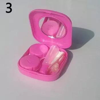 Портативный дорожный держатель для мужчин и женщин, мини-набор, карманное зеркало для переноски, футляр для контактных линз, уникальный фиолетовый