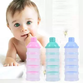 Портативный дозатор молока для новорожденных, 5-слойный контейнер для хранения бутылочек с молоком синий