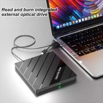 Портативный DVD-плеер USB 3 Type C 7-в-1 Компакт-дисковый рекордер с кард-ридером