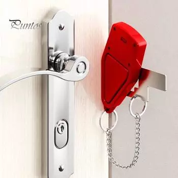 Портативный дверной замок с сигнализацией Дополнительная конфиденциальность Безопасность дома Дверной стопор для путешествий Отель Квартира Дом Спальня Противоугонное дверное запирающее устройство A