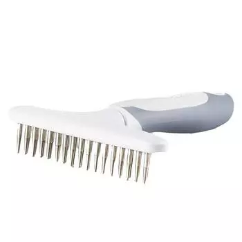 Портативный двухрядный гребень для ухода за домашними животными из нержавеющей стали - широкое применение, профессиональный, более сильный, мощный, розовый