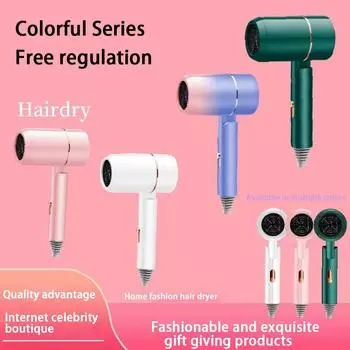 Портативный фен для волос с горячим воздухом и отрицательными ионами 220 В-240 В, бытовой складной фен для путешествий с насадкой, модный и красивый us