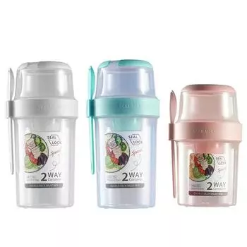 Портативный фитнес-стакан для похудения, салата, завтрака, фруктов, овса, йогурта, крышка, ложка, для хранения еды на открытом воздухе, пикника, коробка для бенто