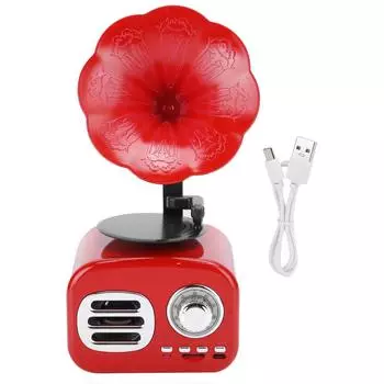 Портативный фонограф винтажный ретро Bluetooth-динамик громкоговоритель коробка оборудование аксессуары красный красный