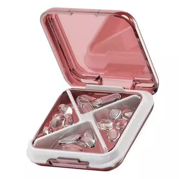 Портативный футляр для лекарств L из силикона из нержавеющей стали высокой плотности для путешествий с витаминами