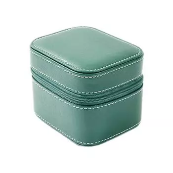 Портативный футляр для ювелирных изделий Портативная коробка для хранения одних часов с застежкой-молнией Стильный дорожный держатель для часов для мужчин и женщин зелёный