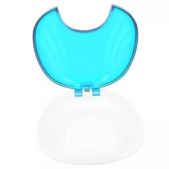 Портативный футляр для зубных протезов, чехол для зубных протезов, беруши, коробка для хранения, держатель для коррекции зубов, светло-голубой светло-синий