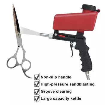 Портативный гравитационный пескоструйный аппарат, пескоструйный пистолет 90psi, ручной пневматический пескоструйный пистолет, набор, регулируемая небольшая пескоструйная машина