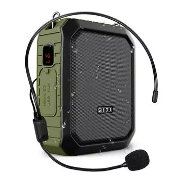 Портативный громкоговоритель 18 Вт, многофункциональный небольшой динамик, водонепроницаемая проводная гарнитура IPX5, микрофон, совместимый с музыкой, подходит для