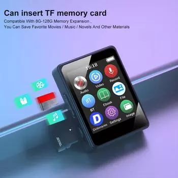 Портативный HiFi MP3-плеер Bluetooth 5.0 стереодинамик Мини MP4 видео воспроизведение с TFT-экраном FM радио запись Walkman