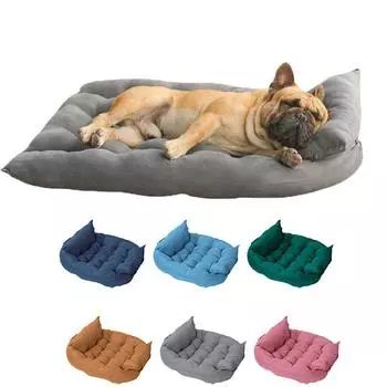 Портативный хлопковый теплый диван для кошек, моющийся, подушка для домашних животных, коврик для будки, подушка для собак, кровать для собак, постель для домашних животных M
