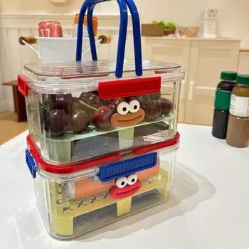 Портативный холодильник Crisper Box с крышкой, пищевой, без BPA, большой емкости, хорошо герметизирующийся, органайзер для холодильника, штабелируемый контейнер для хранения зелёный