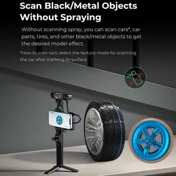 Портативный и ручной 3D-сканер Creality CR-Scan Ferret Pro, скорость сканирования 30 кадров в секунду, точность 0,1 мм. чёрный