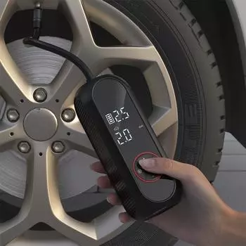 Портативный инфлятор 0-150 фунтов на квадратный дюйм/10 бар, цифровой беспроводной со светодиодным фонариком, аксессуары для шин, проверка давления в шинах, 50 л/мин, воздушный насос для шин, автомобильный воздушный компрессор чёрный