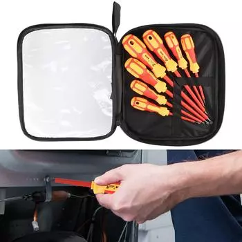 Портативный инструмент электрика, инструмент для ремонта автомобиля с чехлом, магнитный 1000 В, многофункциональный изолированный набор отверток, 7 шт./набор, удобное ежедневное использование 7 Pcs