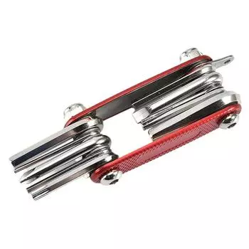 Портативный инструмент для ремонта велосипеда, универсальный инструмент для ремонта велосипеда с заплаткой для ремонта шин, тормозов, цепей, аксессуаров красный