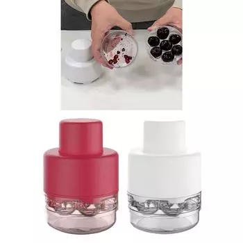 Портативный инструмент для удаления косточек из вишни, 7 отверстий, нержавеющая сталь, инструмент для быстрого удаления косточек на кухне, простота эксплуатации белый