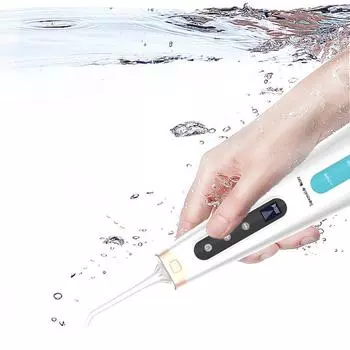 Портативный ирригатор полости рта, аккумулятор большой емкости, IPX7, водонепроницаемый, 8 передач, высокоскоростной мотор, водная ирригация, зубная нить, отбеливание зубов, чистка, уход за зубами синий/белый