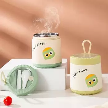 Портативный изолированный ланч-бокс из нержавеющей стали 304 Bento Box с ложкой Термобокс для ланча для детей, студентов, офиса Bento Box зелёный