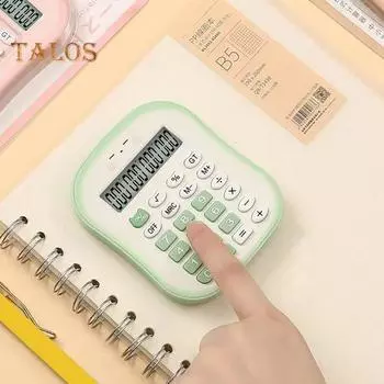 Портативный калькулятор 12-значный большой ЖК-дисплей Большие кнопки, легко нажимаемые, питание от батареи, цветной