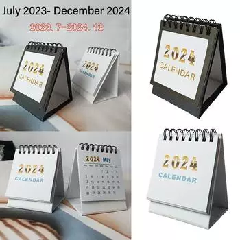 Портативный календарь на 18 месяцев 2024 2025, перекидной календарь, стоячий календарь, настольные календари, катушечные календари
