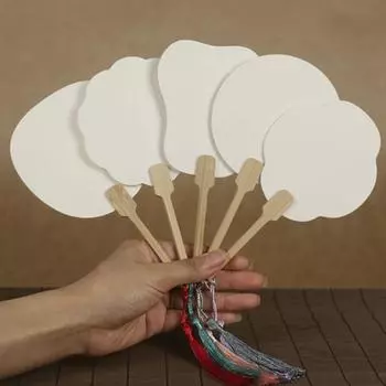 Портативный китайский стиль Мини Граффити Веера Круглые Незаконченные Пустые Веера Рисования Бумага Сюань Ручной Работы Летний Веер Лето