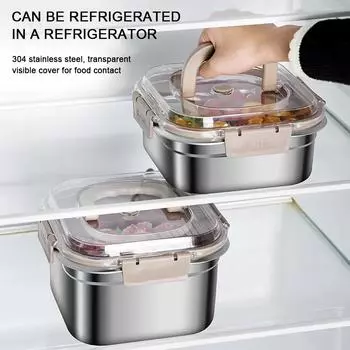 Портативный контейнер для хранения продуктов с прозрачными крышками, многофункциональный холодильник, чехол для хранения школьных обедов