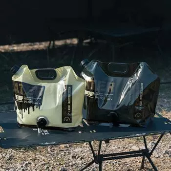 Портативный контейнер для воды, не протекающий, 8 л, складное ведро для воды, многоцелевой складной чехол с краном, принадлежности для кемпинга хаки