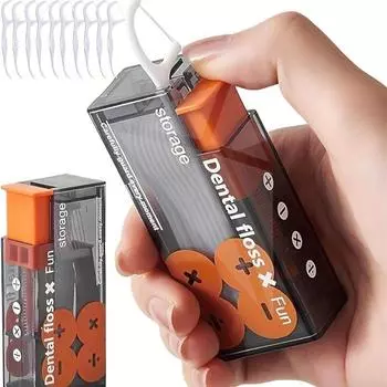 Портативный контейнер для зубной нити и зубочисток 1 шт. — компактный, удобный для переноски, экономит место в дороге