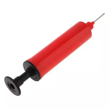 Портативный красный пластиковый шариковый насос с иглой для накачивания для баскетбола, футбола, волейбола, спорта