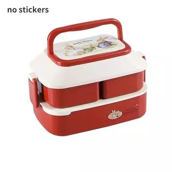 Портативный ланч-бокс Kawaii для девочек, школьников, пластиковая коробка для бенто с отделениями, контейнеры для хранения еды в микроволновой печи, пикник S-850ml красный